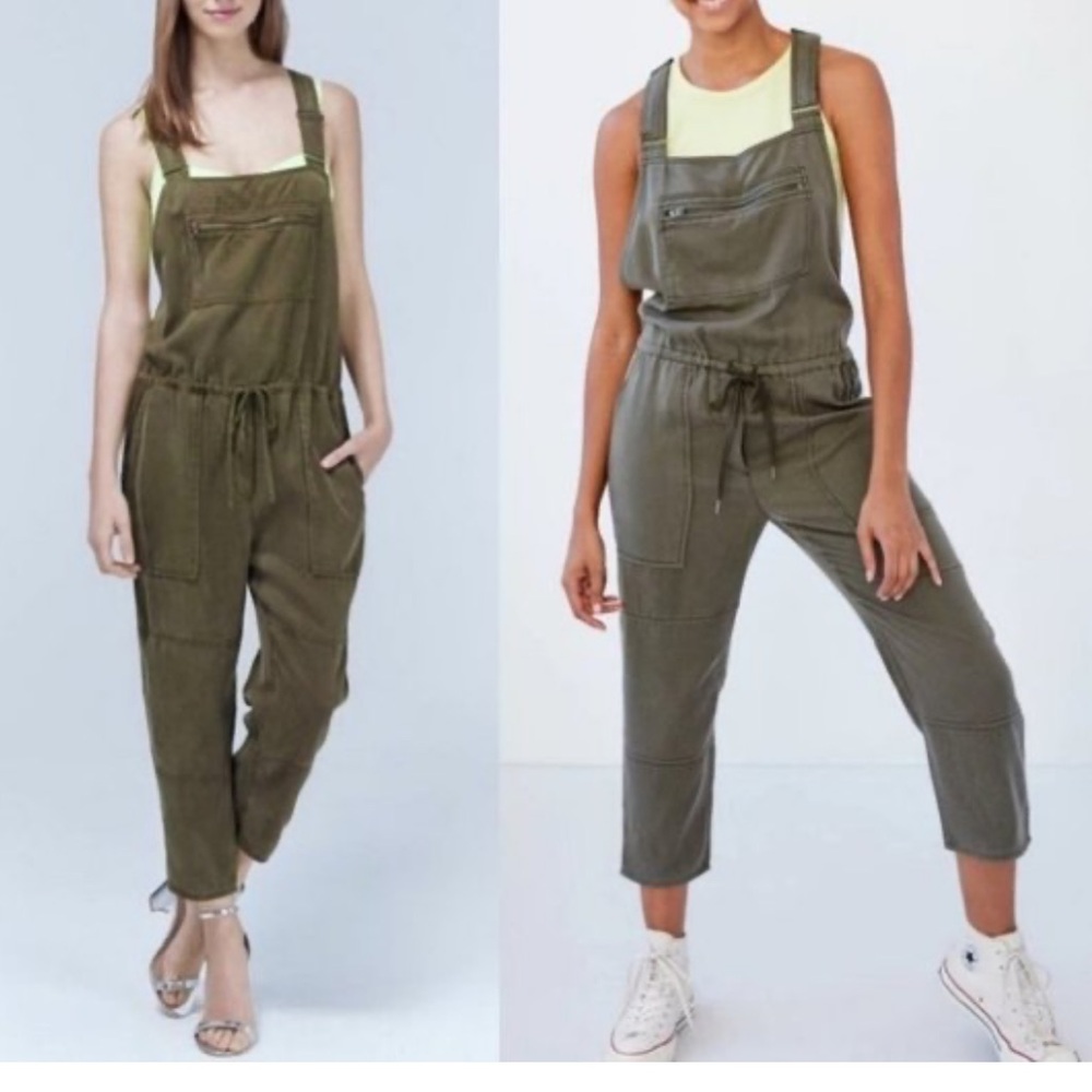 Aritzia Wilfred Free Valletta Overalls in Olive Green